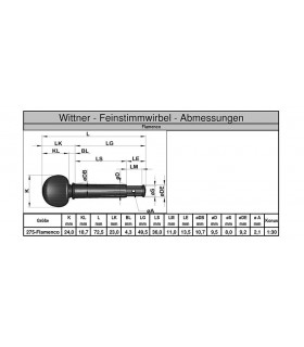 Wittner Feinstimmer für Flamencogitarre - Maße