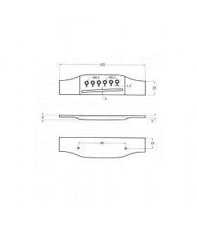 Indische Rosewood Bridge 6 Saiten mit Inlay
