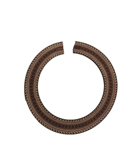 Rosette A3 aus farbigem Furnier für klassische Gitarre