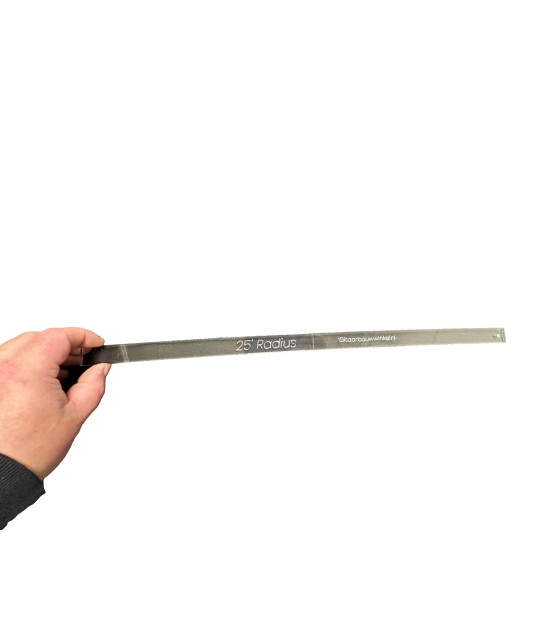 Radius template of 30' for measuring the radius of the top.
