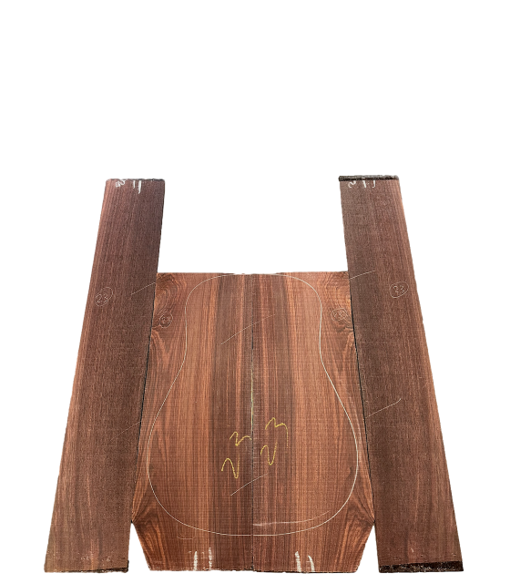 Fond et éclisses en palissandre indien, jeu de 23 pour guitare acoustique