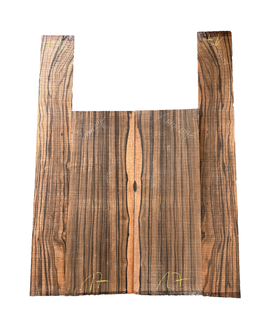 Ensemble de plaques latérales et arrière en ébène de Makassar 17 pour guitare acoustique