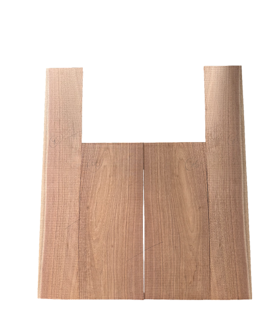 American walnut side and back plate set 73 for acoustic guitar.
